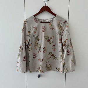 Patterned Bell Sleeve Top